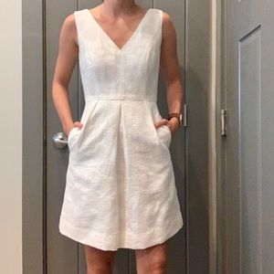 J. Crew textured white A-line dress
